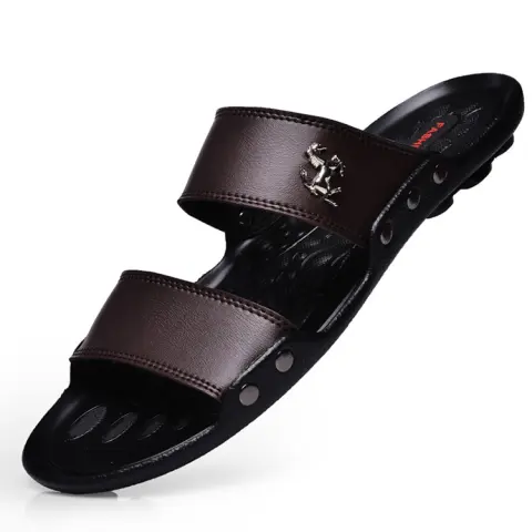 Men's Slippers Outer Wear New One-word for Men