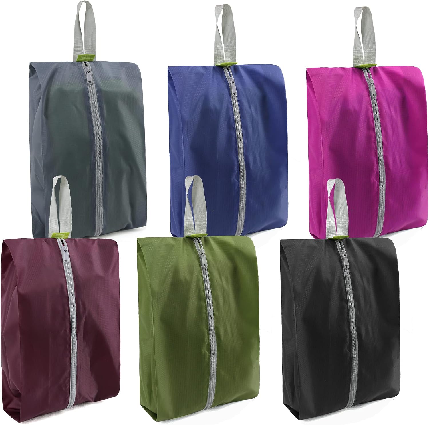 Travel Shoe Organizer Bags 6 PCS, Zipper Closure Portable Shoe Storage Bags With Handles, Colorful Nylon For Men And Women 3