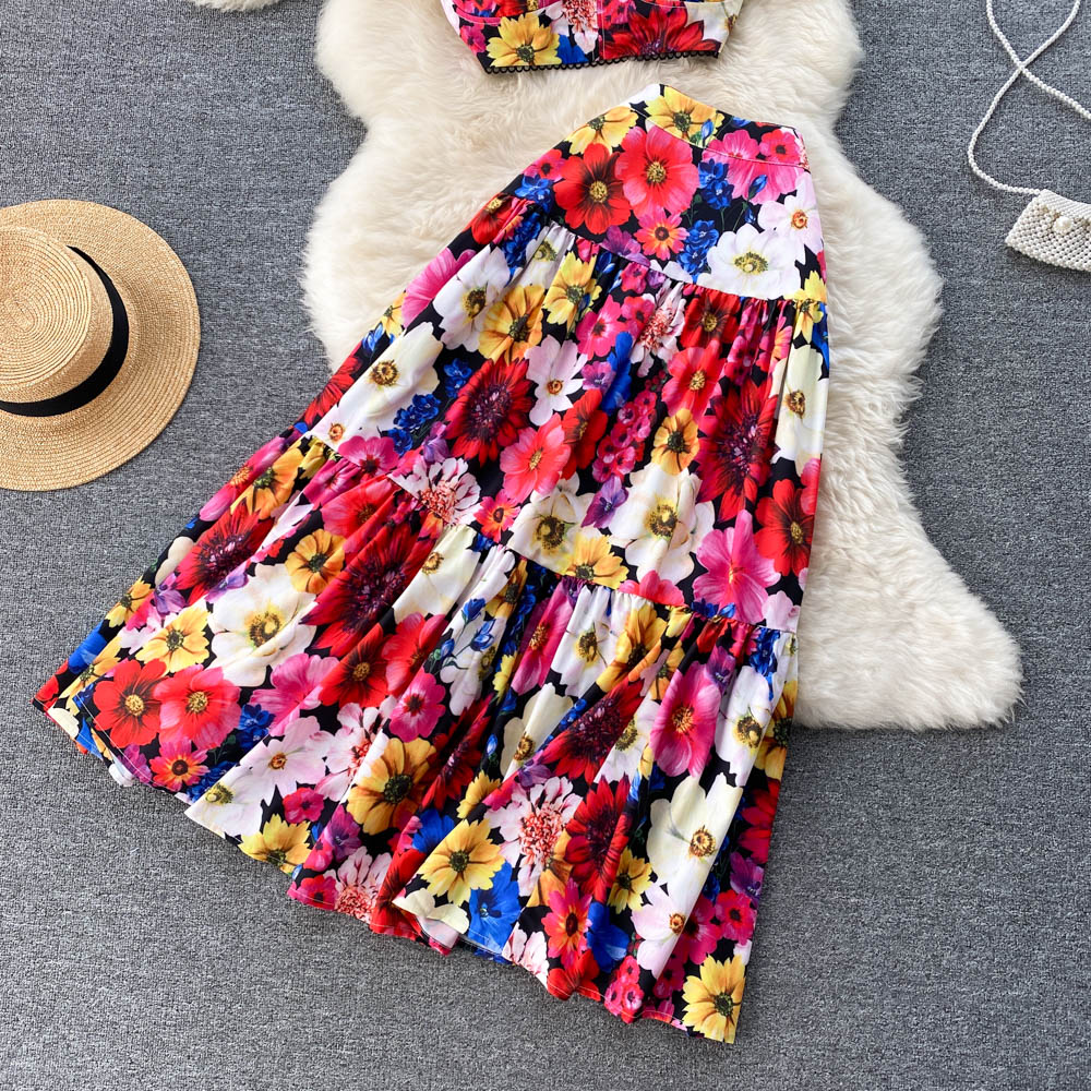 Women's Short Suspender Top Pleated Skirt