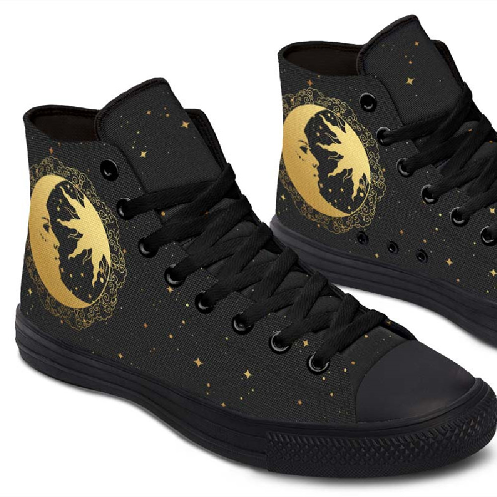 Fashion Printed Couple High Top Canvas Shoes