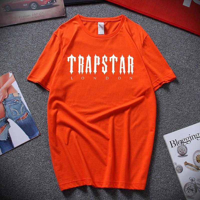 Fashion Casual Letter LON Pattern Hip Hop Men's And Women's T shirt Orange - Shop at LoveMi