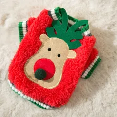 Christmas Autumn And Winter Clothes Puppy Dog Clothes - Red - View 1