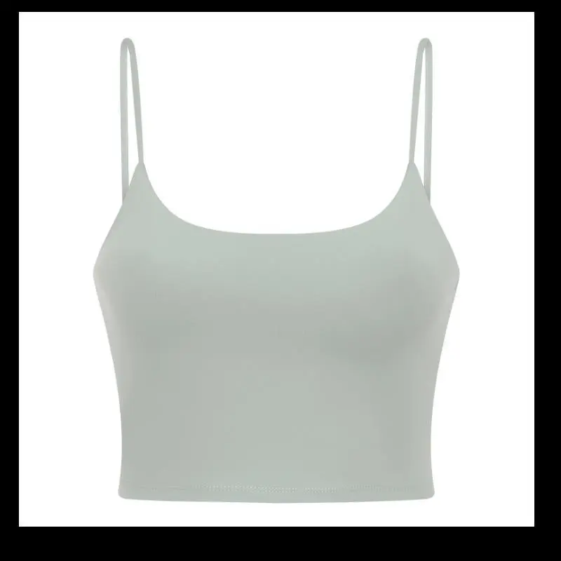 Women's Breathable And Quick-drying Camisole With Chest Pad - Green