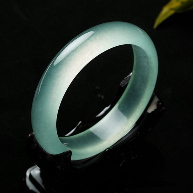 Ice-like Light Green Jade Bracelet Chalcedony Agate