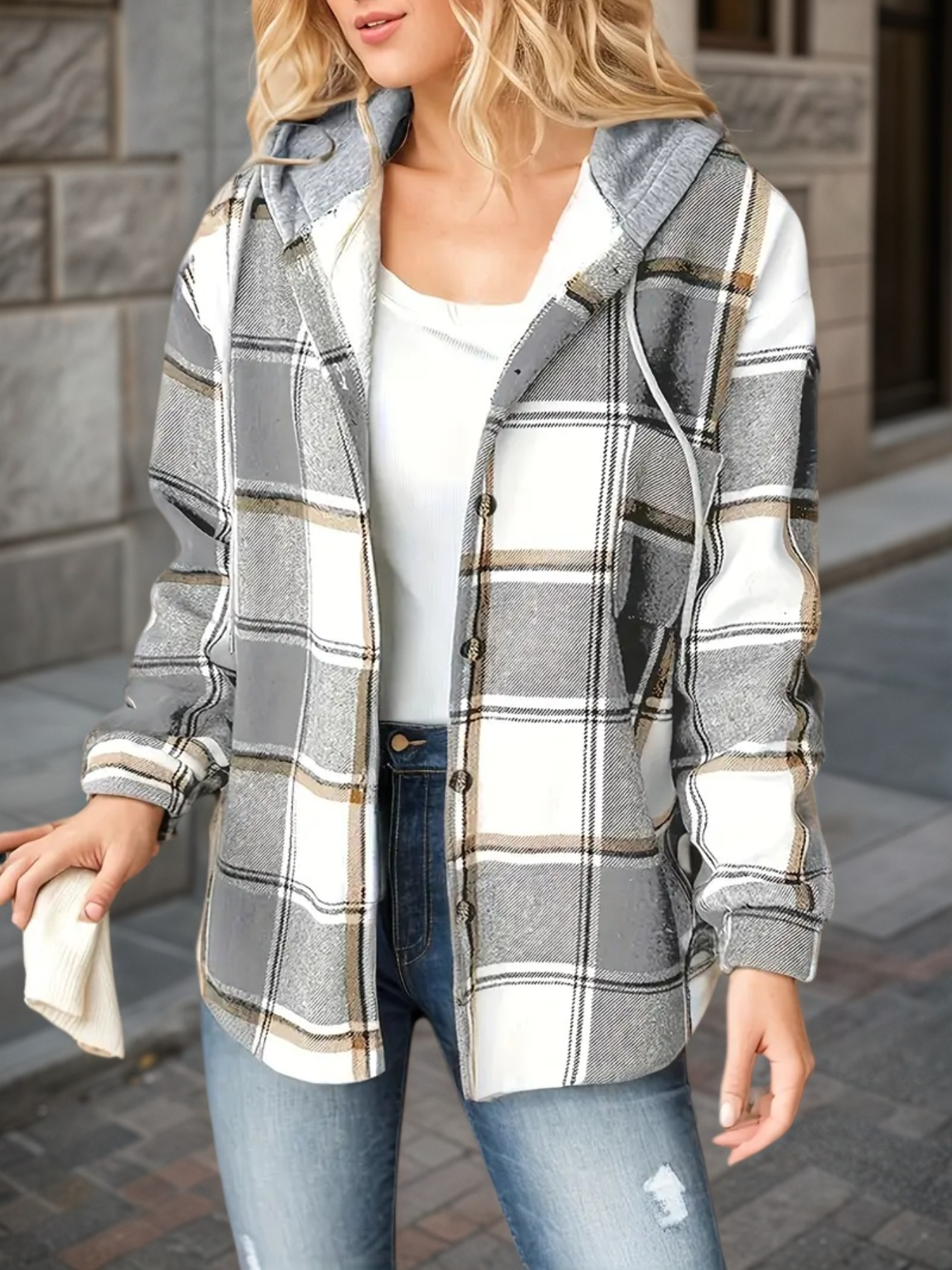 Women’s Plaid Hooded Jacket