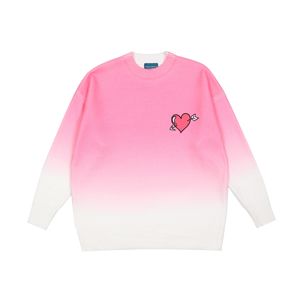Love Print Gradient Sweater Men