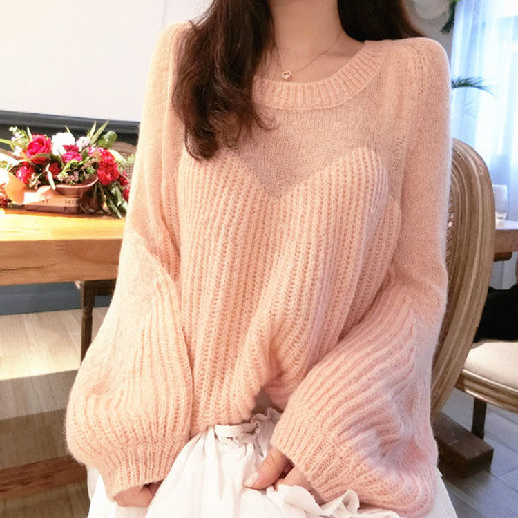 Loose Thin Lantern Sleeve Knit Sweater