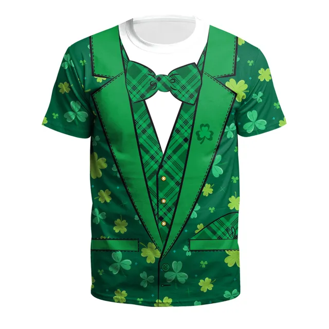 St. Patrick's Day Round Neck 3D Digital Print T shirt B1299319 Xl - Shop at LoveMi