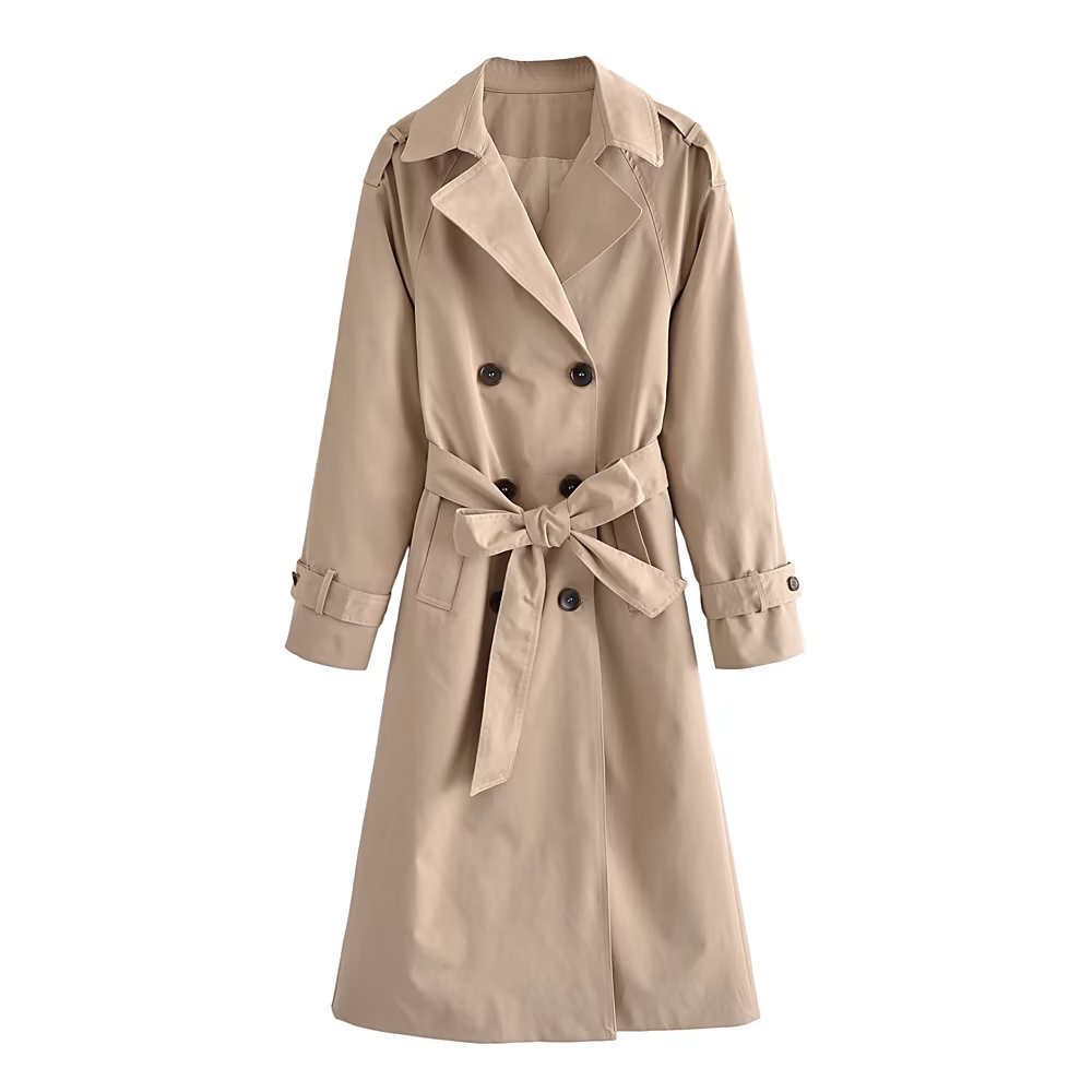 Title 5, Double Breasted Mid-length Trench Coat