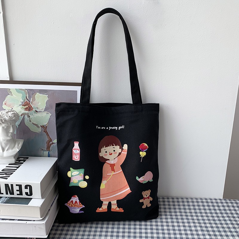 Cute Cartoon Student Large Capacity New Canvas Bag Female