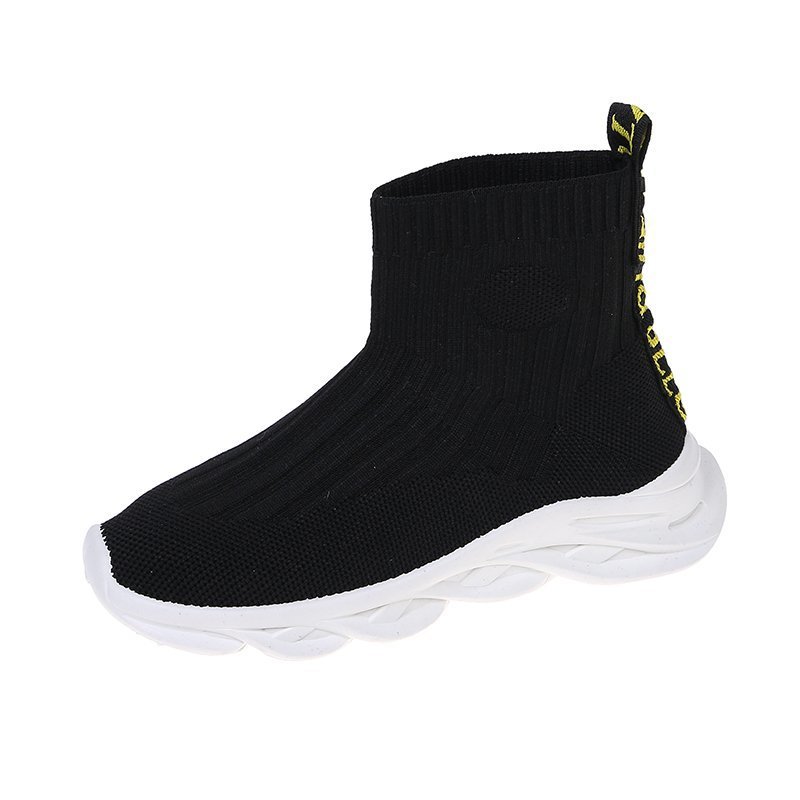 Title 8, Girls high top casual knit shoes boots cotton b...