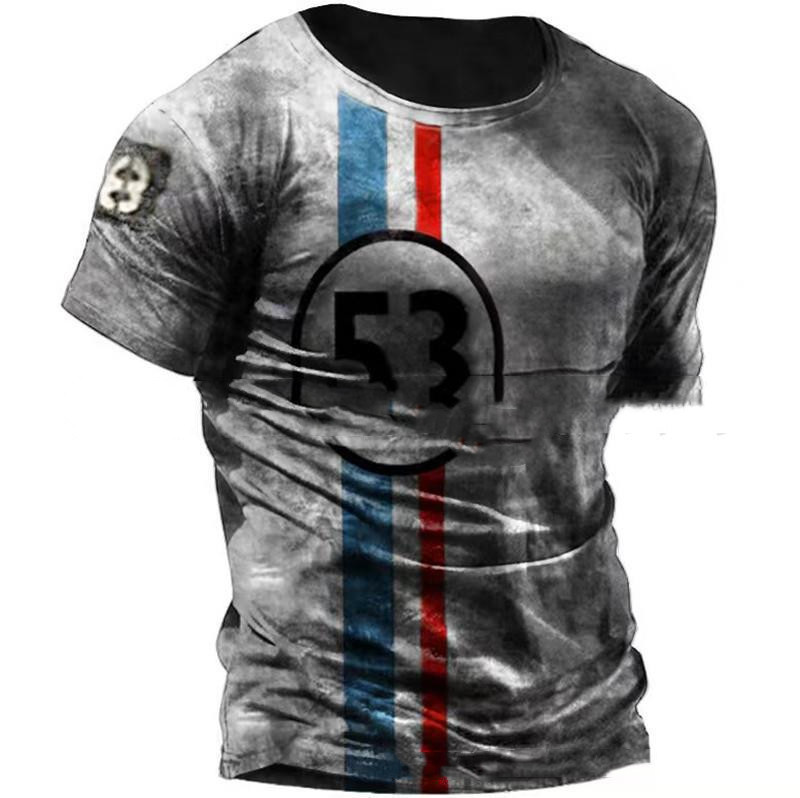 Title 4, Nummer 53 Vintage Herren T-Shirt. Stilvolles Ob...