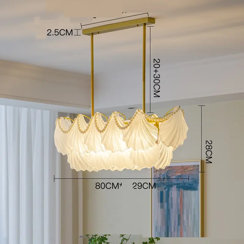Luxury Pearl Shell Glass Living Room Pendant