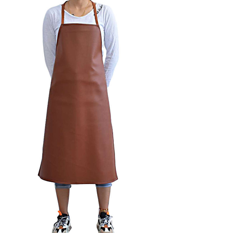 Title 2, PU Leather Oil Proof And Waterproof Apron Men