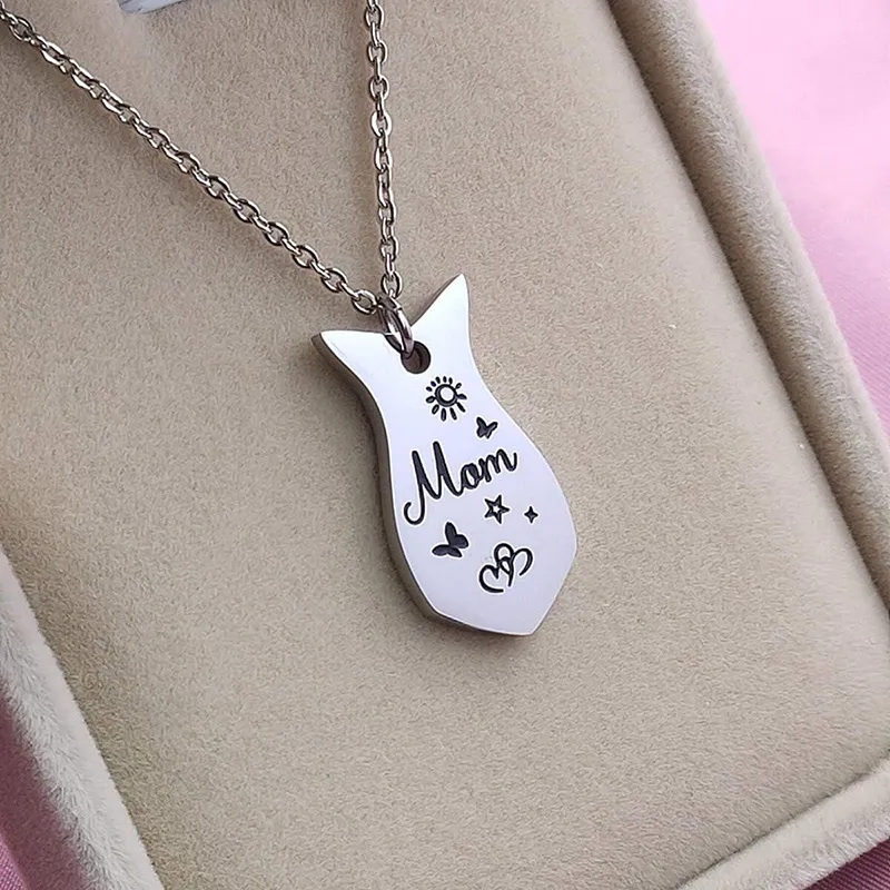 3 PCS Heart-shaped Matching Mom Sisters Necklace Set Stainless Steel Mother Daug