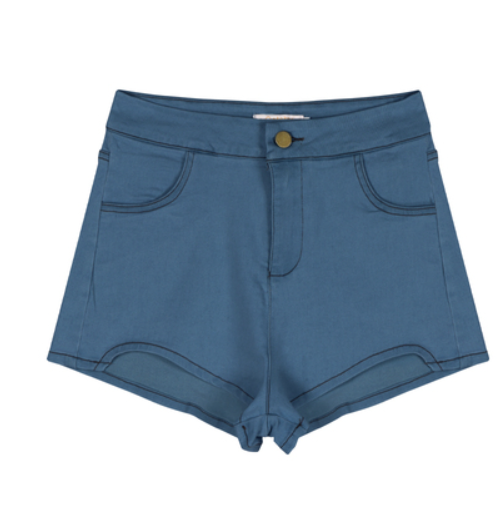Irregular Jeans Women's Ins Trendy Elastic Thin Hot Pants Dark Blue - Shop at LoveMi