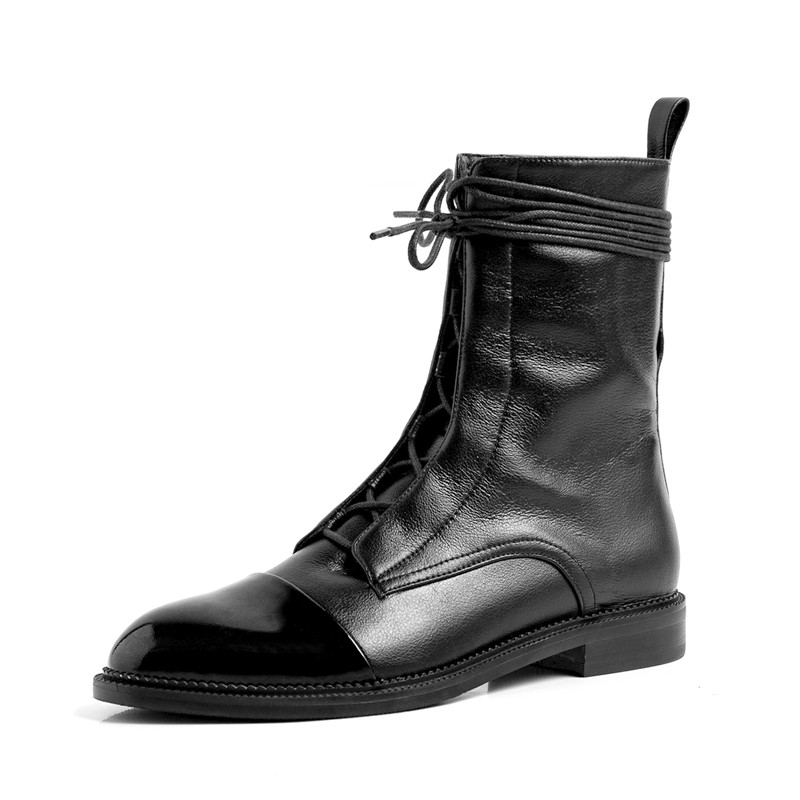 Title 5, British Style Handsome Short Boots Flat All-mat...