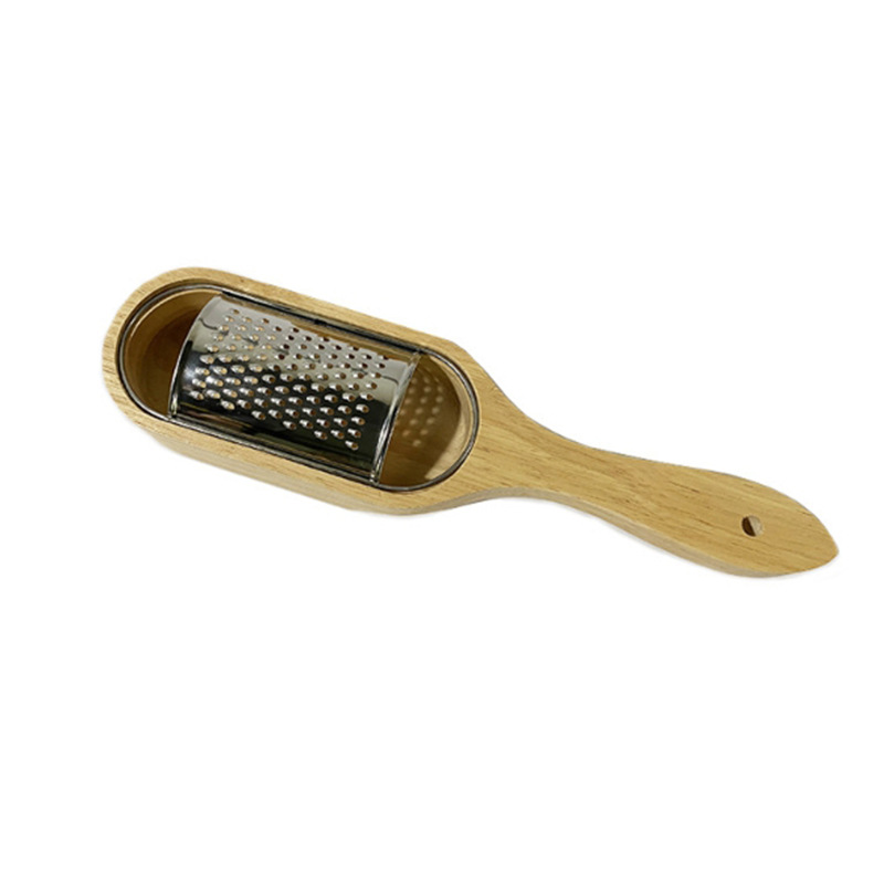 Title 5, Multifunctional Rubber Wood Cheese Grater for e...