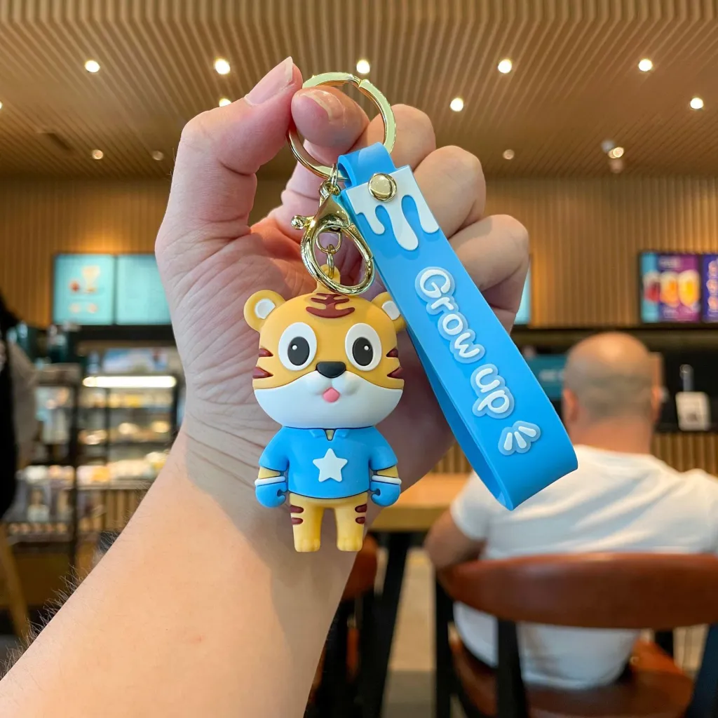 Cute Tiger Year Keychain Pendant Doll - Blue