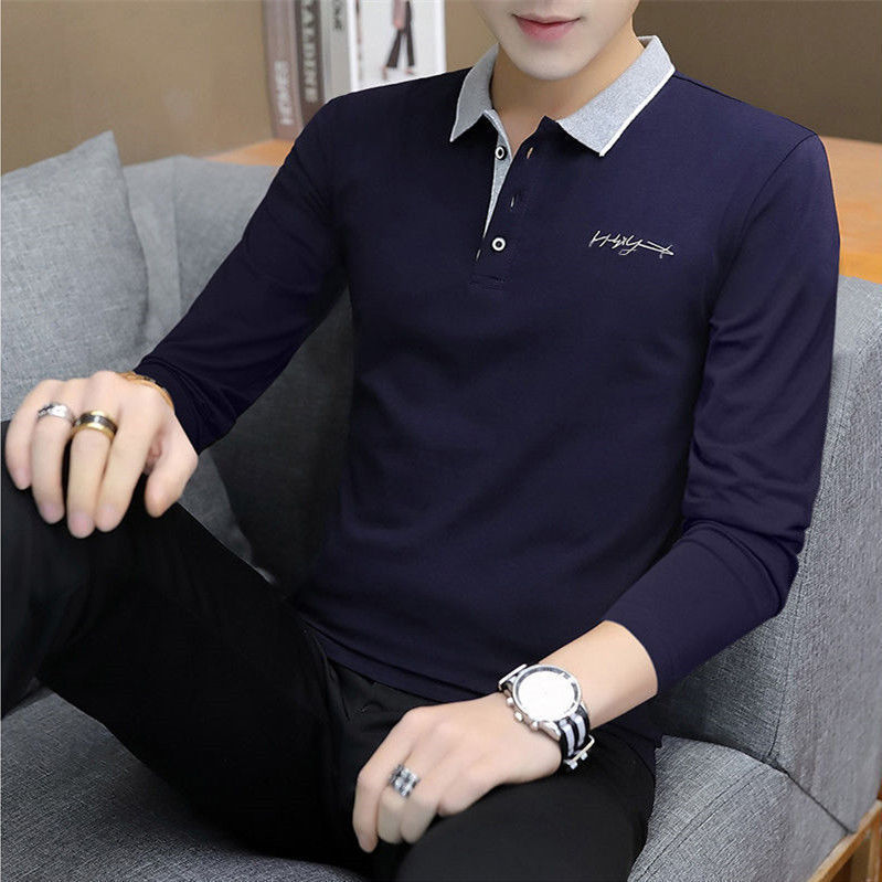 Title 2, Mens Long-sleeved Polo Shirt Top Mens Clothin...