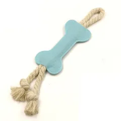 Dog Teeth Grinding Bite Resistant Rope Knot Training Bone Shaped Pet Puzzle Bite Resistant Toy Felt Bone Shaped Dog Toy - Blue - View 1