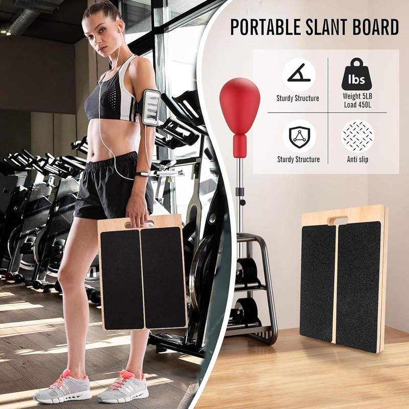 Wooden Slant Board Calf Stretcher Folded For Yoga Workout Incline — image 7