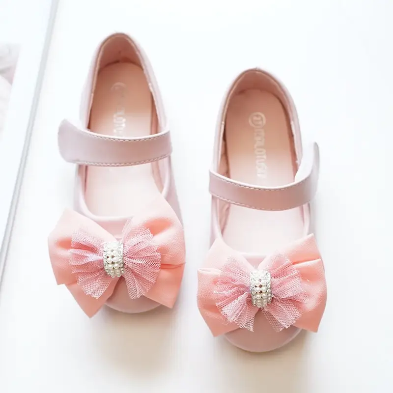 New Princess Casual Flat Rhinestone Dress Flower Girl Shoes