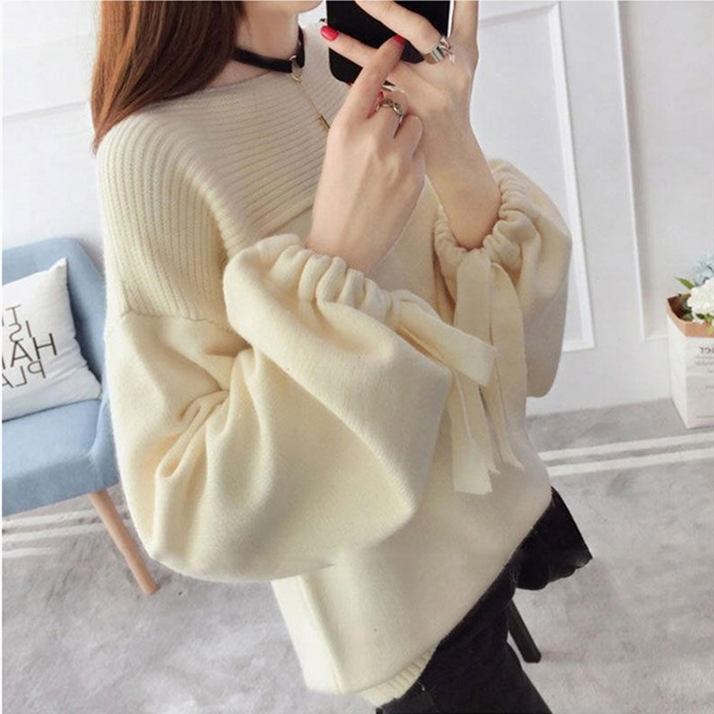 Women's New Lantern Sleeve Knitted Bottoming Shirt