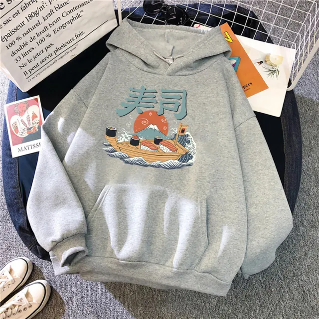 Men's And Women's Printed Plus Velvet Solid Color Sweater Grey - Shop at LoveMi