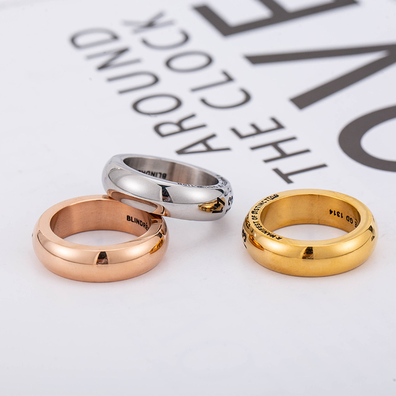 Title 5, Creative Titanium Steel Couple Rings. Unique de...