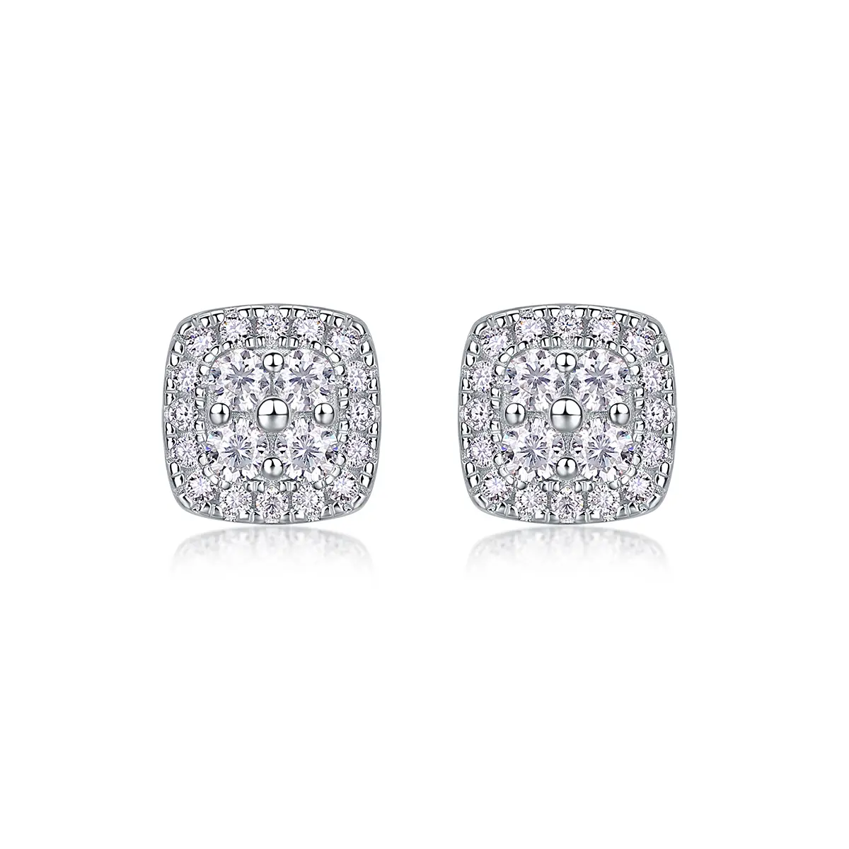 1Fog Sea - Fashionable And Luxurious Diamond Jewelry Set With Moissanite S925 Sterling Silver And Platinum-plated Stud Earrings Prohibit Tk Sales