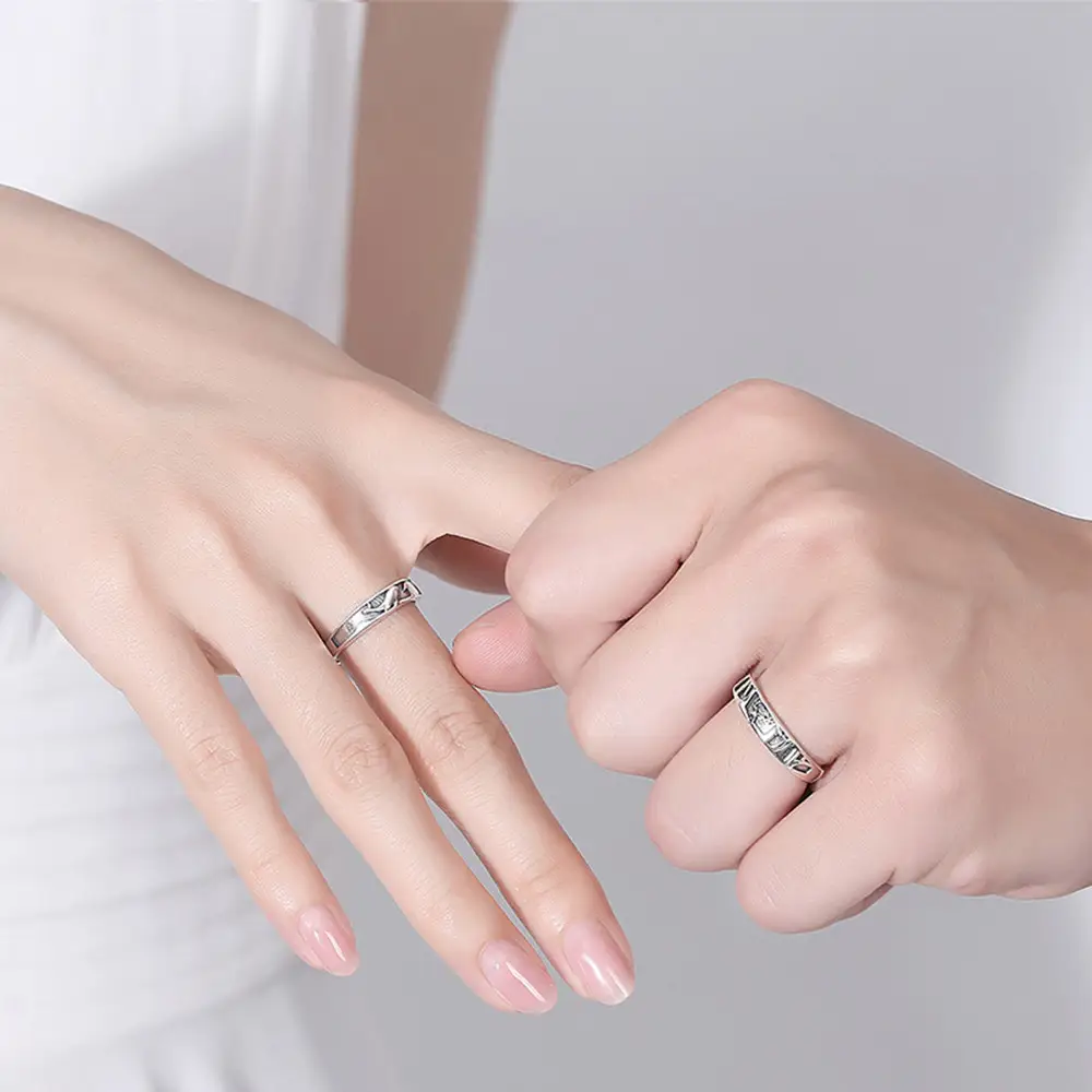 Design Whale Deer Couple Ring Do Old Retro