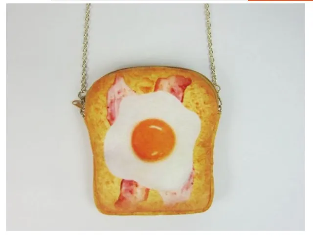 Women's Toast Chain Mini Tote Bag Poached Eggs With Bacon - Shop at LoveMi