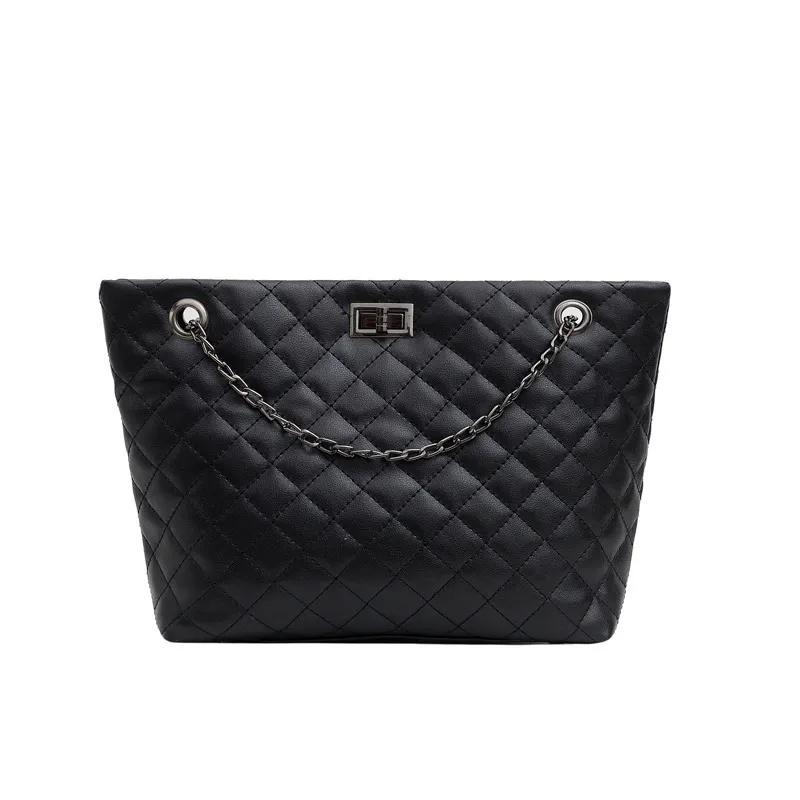 Large-capacity Diamond Chain Bag Messenger Women's Bag - Black