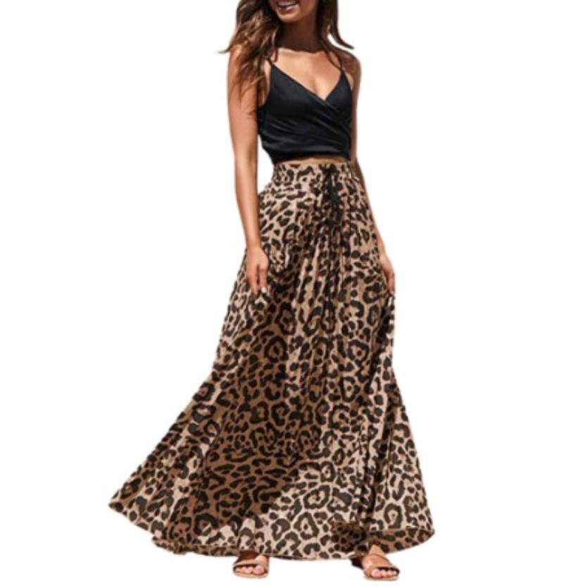 Women's Fashion Gold Velvet A-Line Long Skirt