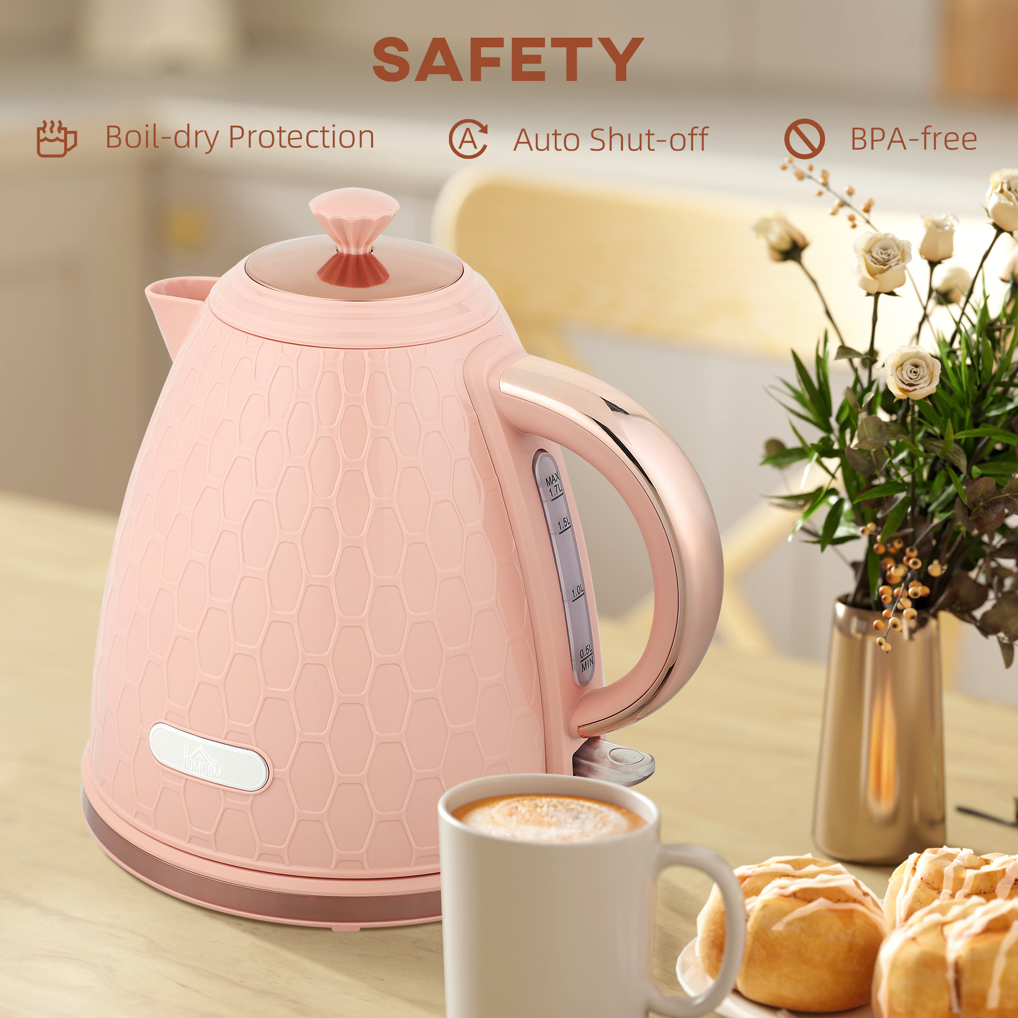 3 KW Fast Boiling Honeycomb Kettle - Light Pink — image 3