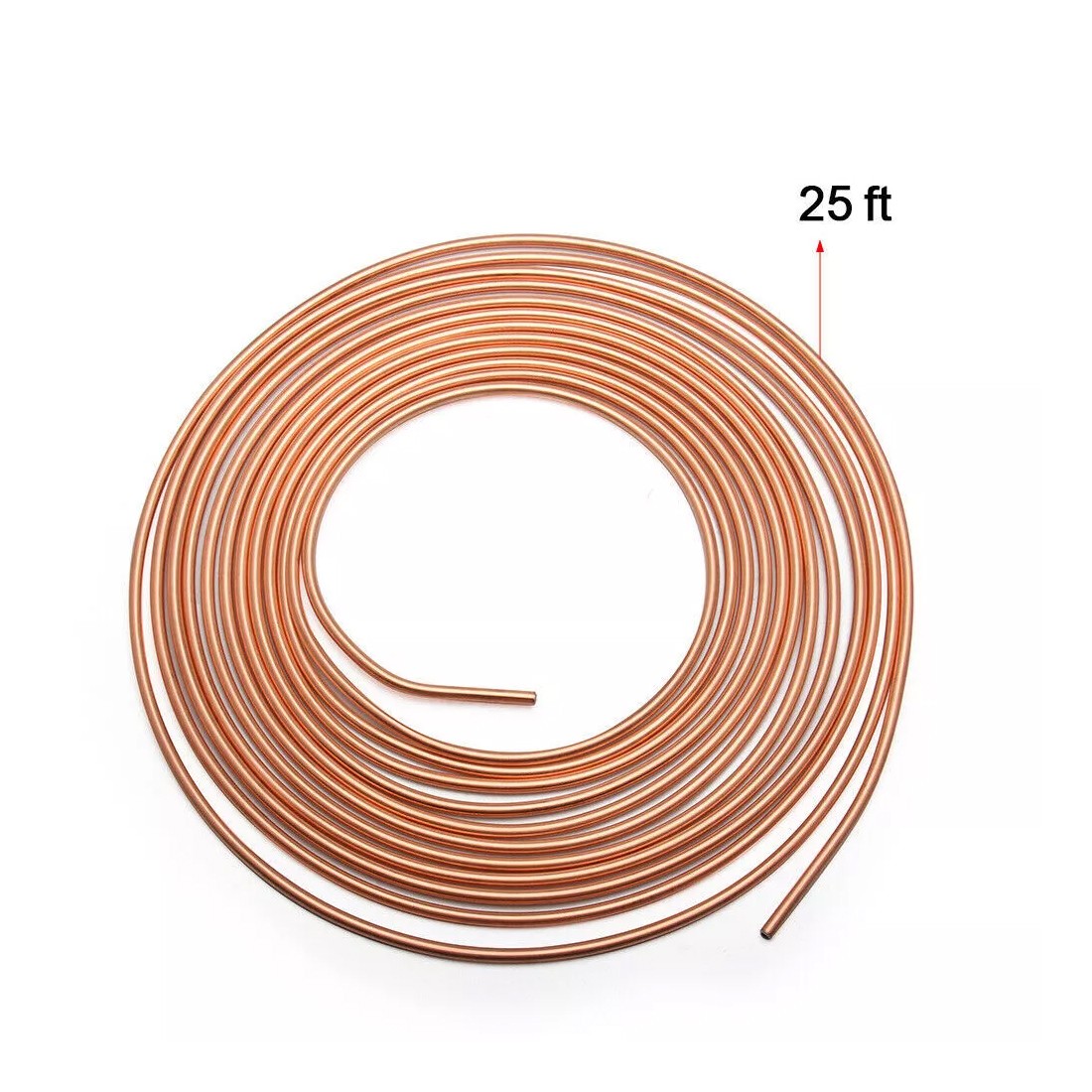 2x 25ft Copper Brake Pipe Line Tube Rolls Kit with 32 Nut Fittings — image 9