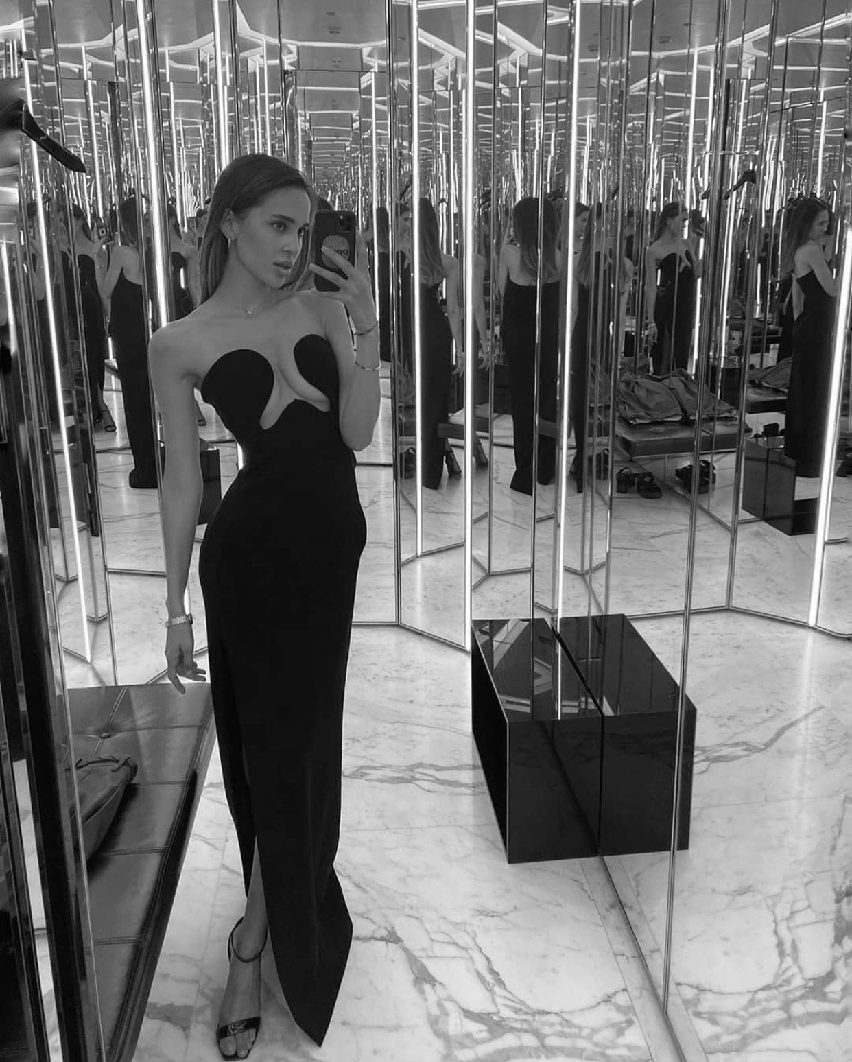 V-Neck Bandage Midi Dress
