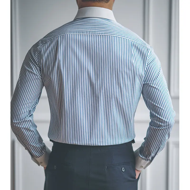 Men's Slim Fit Pointed Collar Long Sleeve Shirt With Different Colors