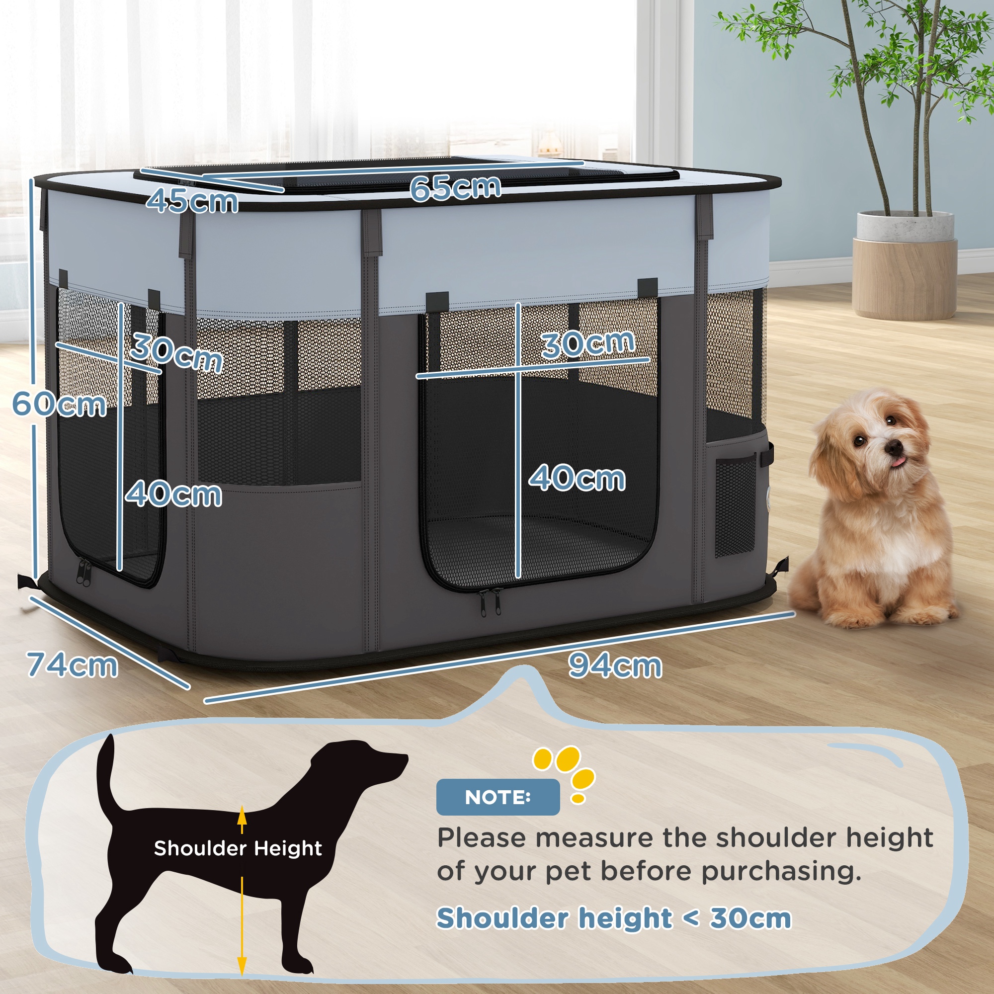 Foldable Dog Fence With Storage Bag, Suitable For Indoor And Outdoor Use detail photo 8