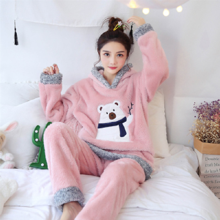 Title 5, Hooded Plush Padded Warm Home Service Suit