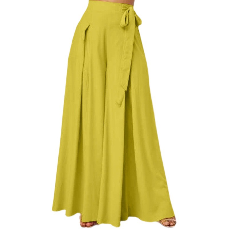 Title 4, Womens cotton and linen wide-leg pants, high w...