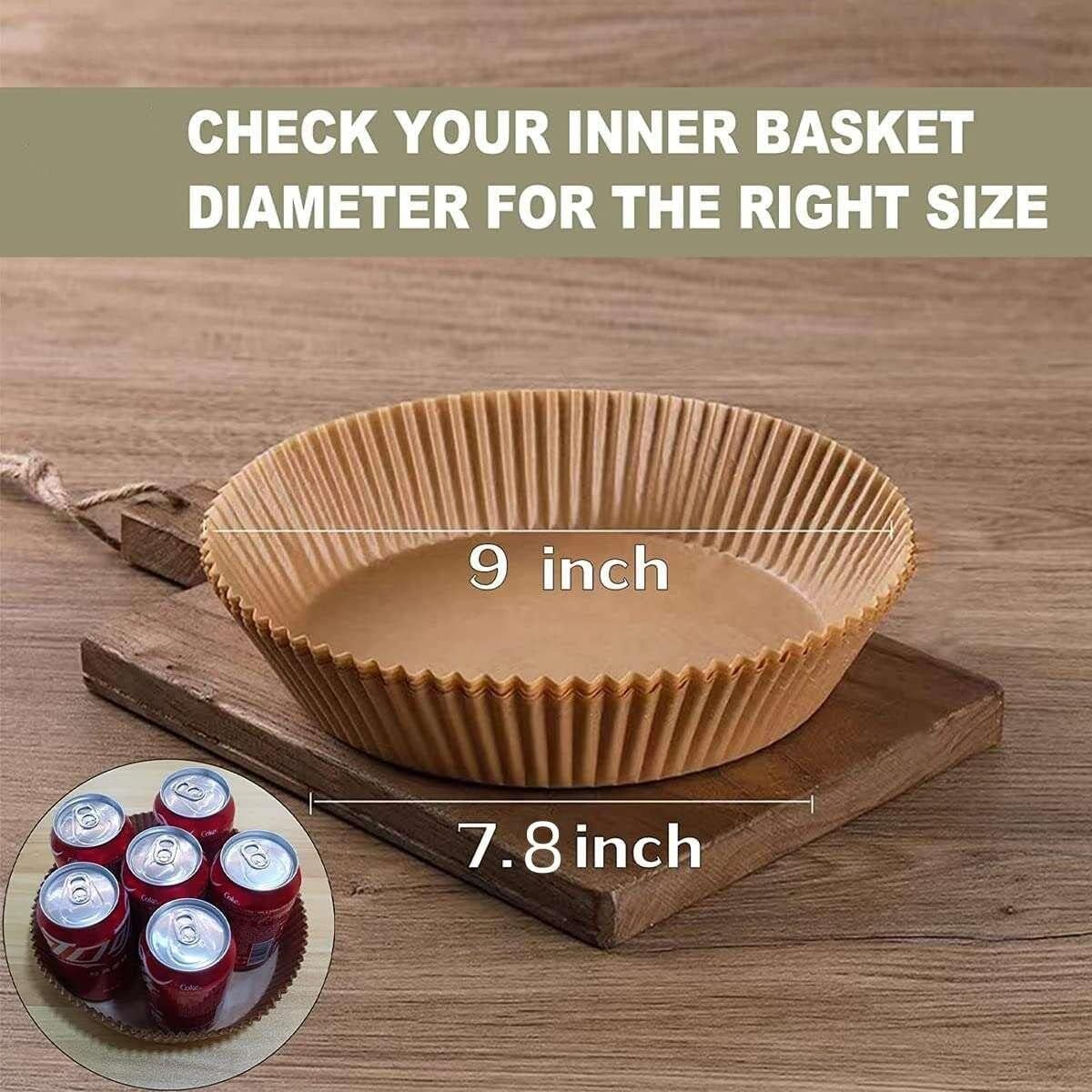 Ideal Kitchen Air Fryer Paper Liner Round 7.8 Inch, Baking Disposable Air Fryer Parchment Paper, Multipurpose Oil-absorbing Paper Tray