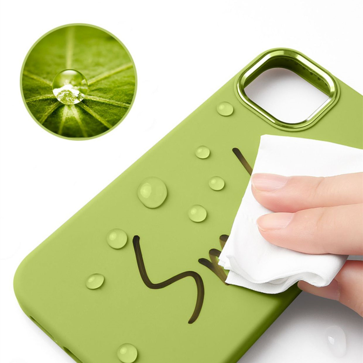 Liquid Silicone Metal Lens Macaron Phone Case - Image 3