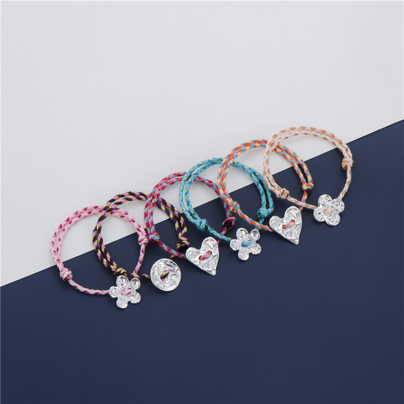 Sterling Silver Knock Face Texture Love Hand Rope