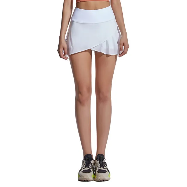 Women's Summer Thin Quick drying Fake Two piece Sports Shorts White - Shop at LoveMi