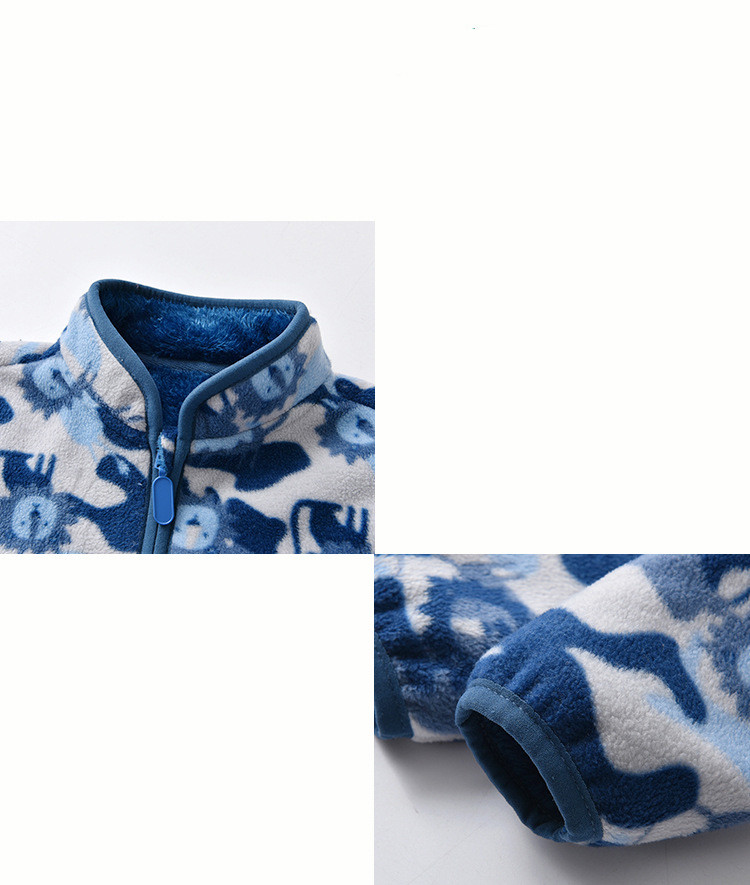Cartoon Jacket Plus Velvet Stand-up Collar Trendy Children — foto 7