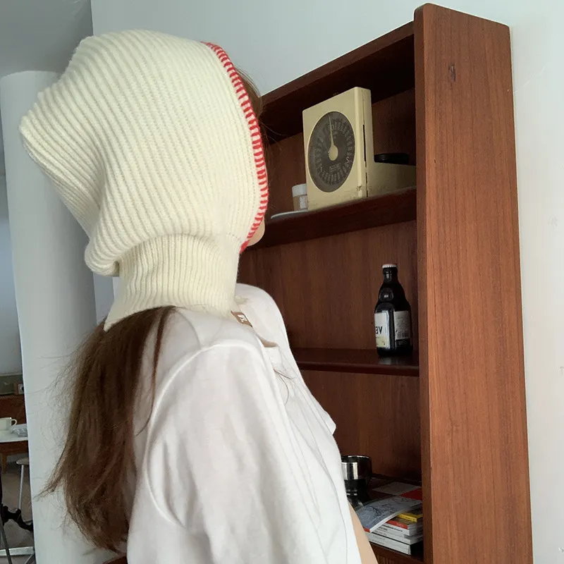 Ladies Fashion Personality Knitted Pullover Hat - Beige