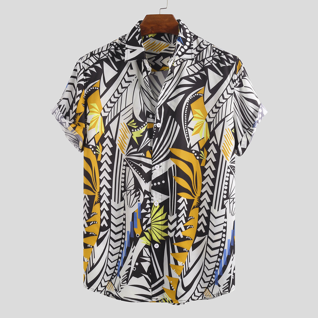 Title 4, Printed Short Sleeve Shirt Hawaii Beach, the pe...