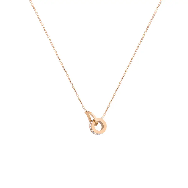 Light Luxury Clavicle Chain Colorless Titanium Steel Letter